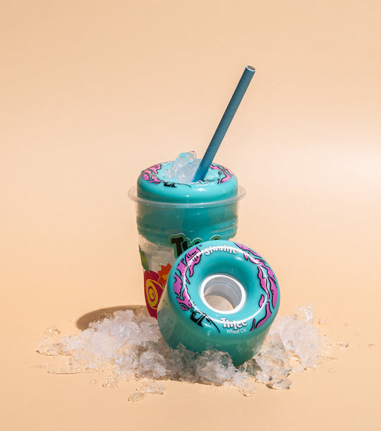 blue longboard and surfskate wheels