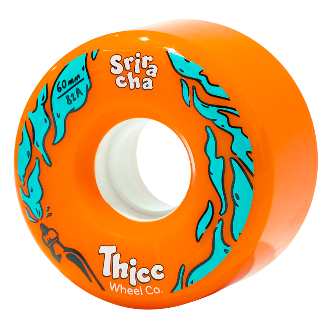 orange longboard and surfskate wheels 60mm 82A