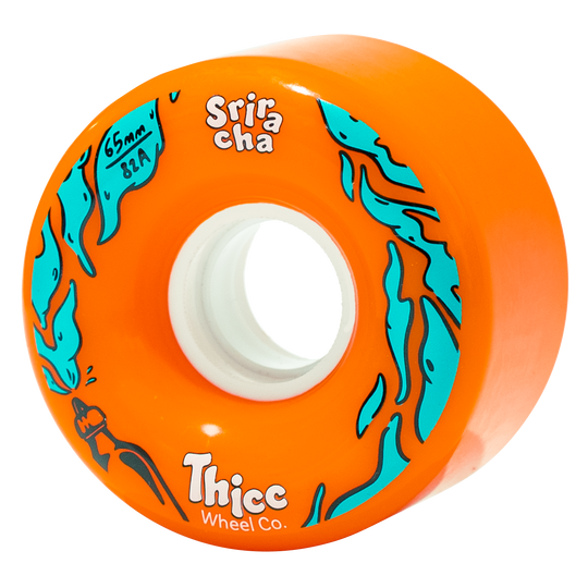 orange longboard and surfskate wheels 82a 65mm